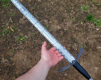Handmade Short Sword Forged in Damascus Core Stainless San Mai - No Lead Time - Available to Ship