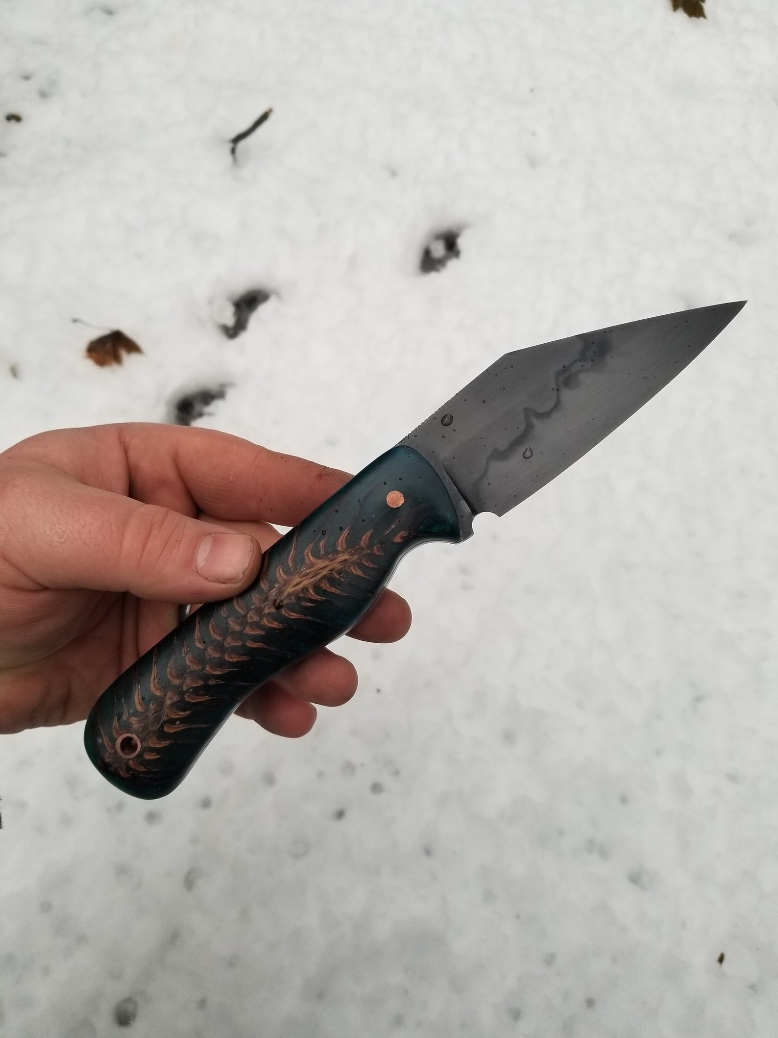 Handmade Seax EDC Hunting Knife in W2 Tool Steel Etsy