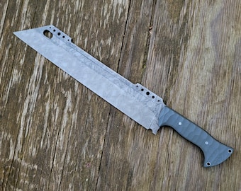 Chopper Cleaver Knife "FreightTrain" - Handmade in CPM Cru Wear with G10 Handle - Acid Washed Finish- No Lead Time - Available to Ship
