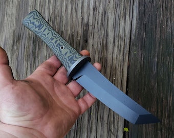 Handmade CPM3V Tanto with OD Green and Black G10 Handle - 8 to 10 Week Lead Time