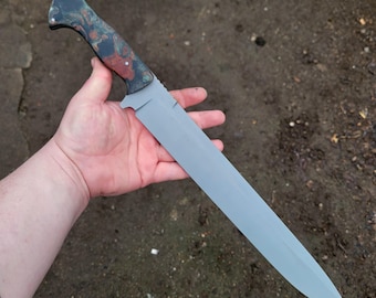 Handmade Chopper in Nitro V with Rag Micarta Handle Scales - Made To Order - 8 to 10 Week Lead Time