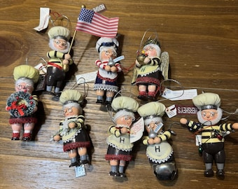 Lot de 8 décorations de Noël Hershey's vintage, art populaire en bois Kurt Adler 2000-2005