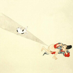 Samurai Farting Competition #1  - Japanese Erotic Art - Funny Cat Picture - Samurai Art - Japanese Cat - Japanese Art Print