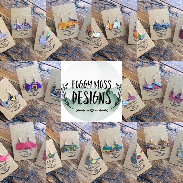 Wholesale earrings/ Recycled jewelry / handmade earrings / sustainable jewelry / ooak / recycled fashion / eco friendly items / eco earrings