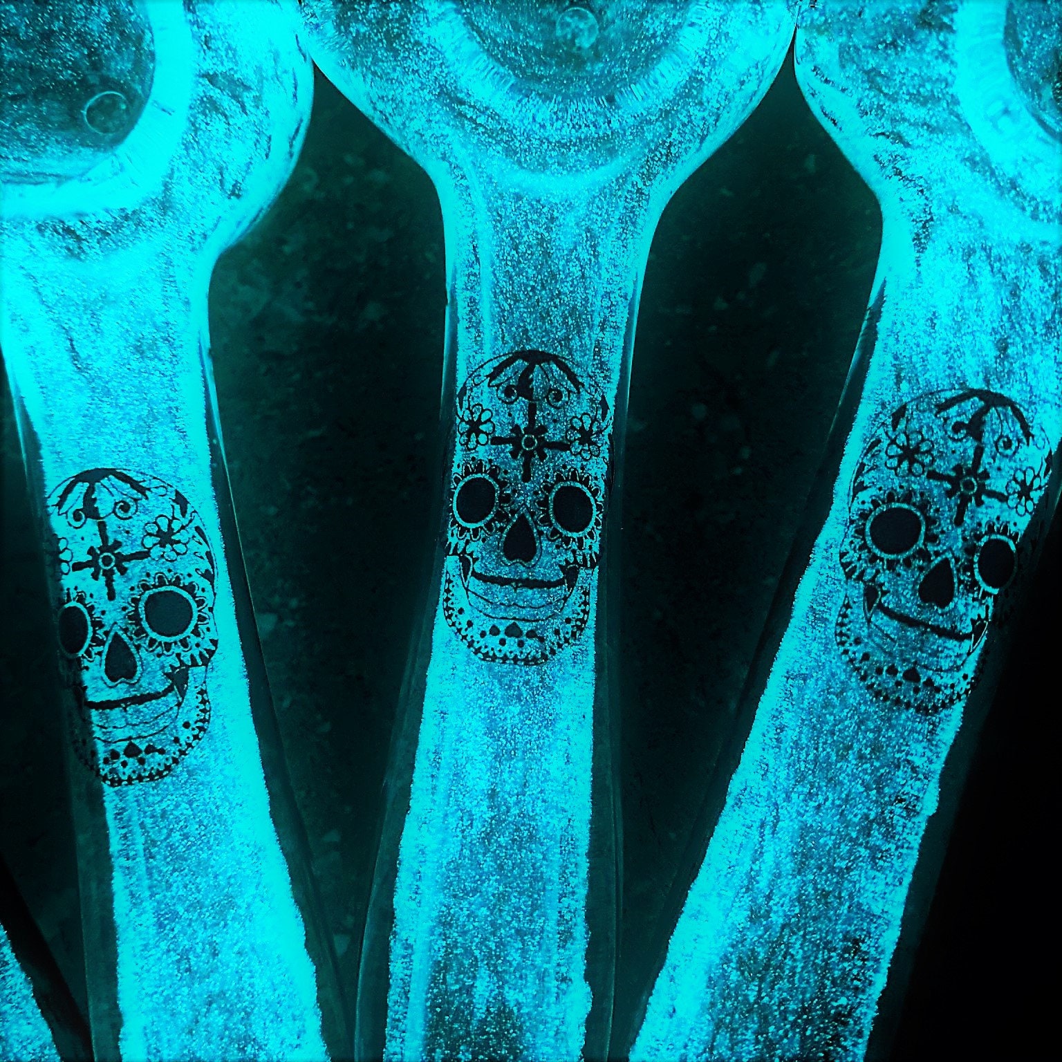 Glow in the Dark Glass Pipe Glowprint "Sugarskull", Día de …