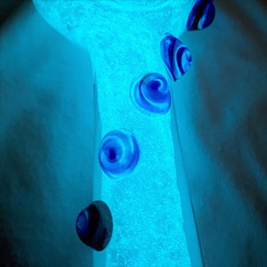 Mini Spiral Dots Glow In The Dark Glass Pipe, Glowpipes, Glass pipes, Thick Glass Pipe, Tobacco Pipe, Made in USA, Inside Out, Vertigo