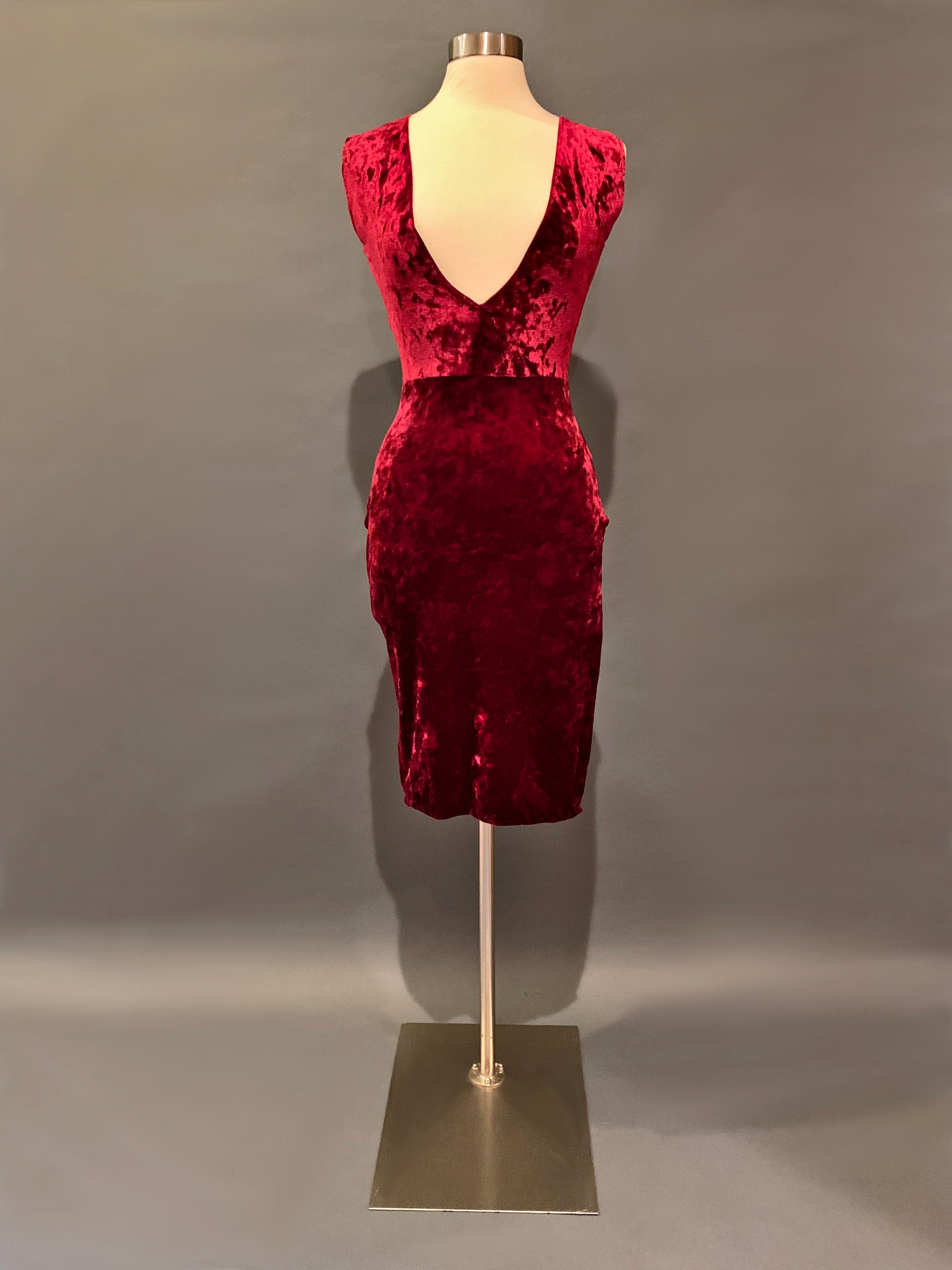 Crimson Velvet Cocktail Dress | Etsy UK