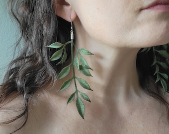 Fern earrings, Fern jewelry, Forest Goddess, Nature Earrings, Boho Fern, Earth Goddess jewelry, Forest Fairy jewelry, Fairycore, cottagecore