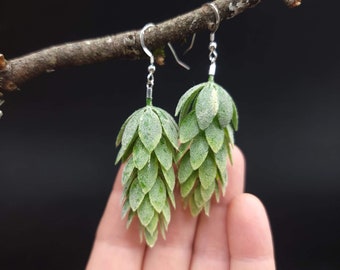 Hop Earring, Beer Hop Jewelry, Craft Beer Earrings, Beer Gifts For Women, Beer Lover Jewelry, Herbalist Jewelry, Beer Bling, Hop Flower Gift