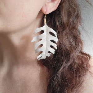 Dusty Miller Earrings, Bold Leaf Jewelry, Forest Goddess, Nature Earrings, Boho Leaf, Earth Goddess Jewelry, Forest Fairy Jewelry, Whimsical