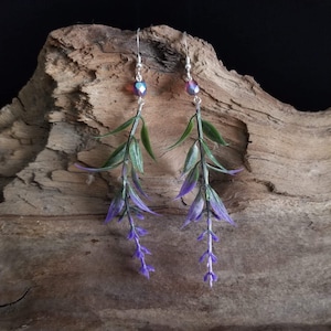 Lavender sprig earrings, Floral jewelry, Nature Earrings, Boho Flower, Mother’s Day floral jewelry, lavender jewelry, Floral bouquet earring