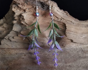 Lavender sprig earrings, Floral jewelry, Nature Earrings, Boho Flower, Mother’s Day floral jewelry, lavender jewelry, Floral bouquet earring