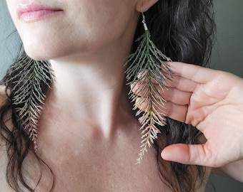 Fern earrings, Fern jewelry, Forest Goddess, Nature Earrings, Boho Fern, Earth Goddess, Forest Fairy, Fairycore, cottagecore, Goblincore