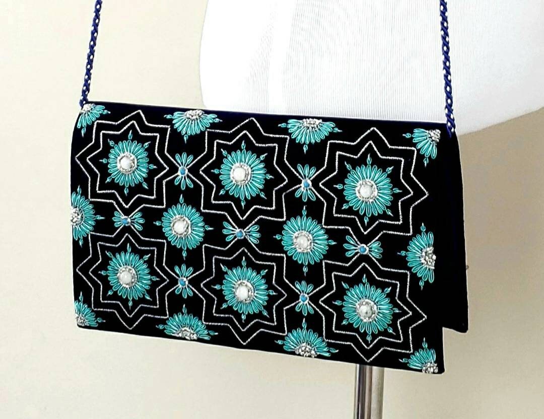 teal evening bag