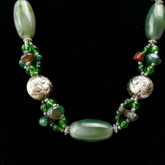 小物 80's Vintage stone  Green Eage Vintage inspired retro 60s, 70s, 80s jewelry, multi strand