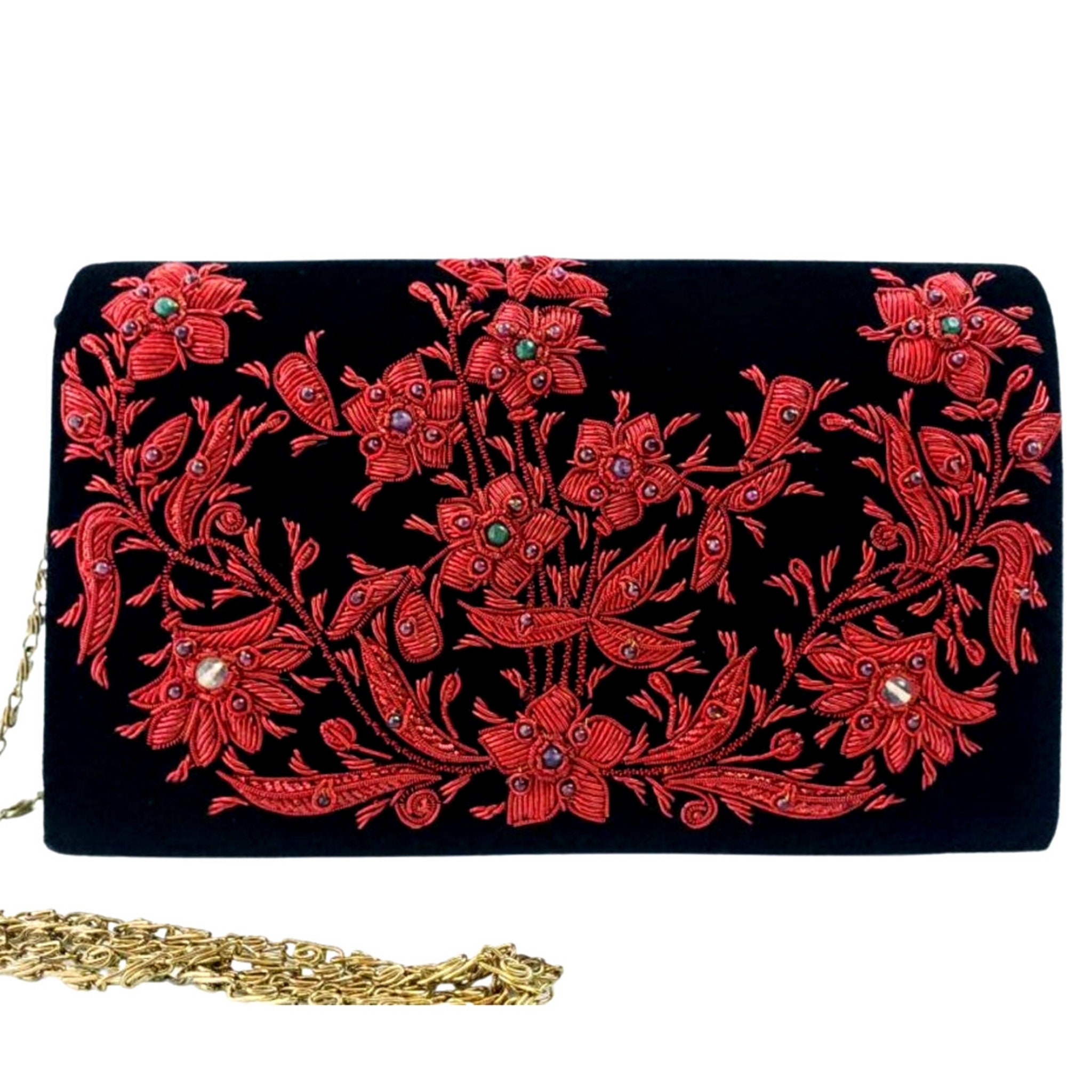 Red and black clutch hotsell