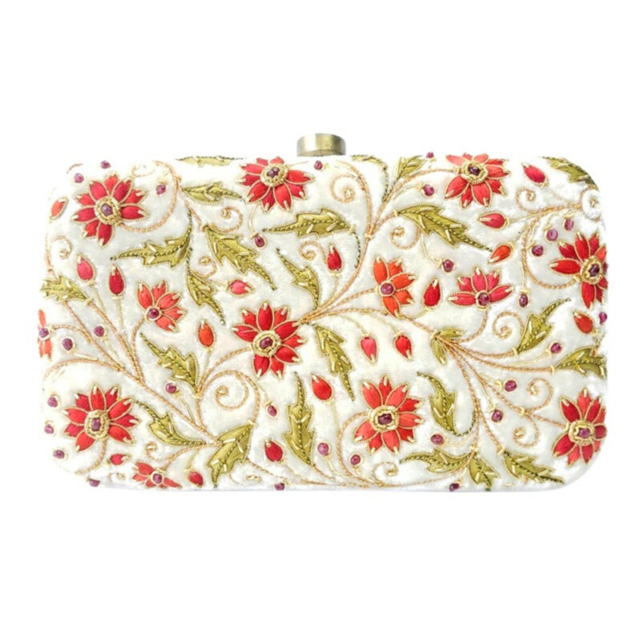 VELVET EMBROIDERED CLUTCH BAG FOR WOMEN –