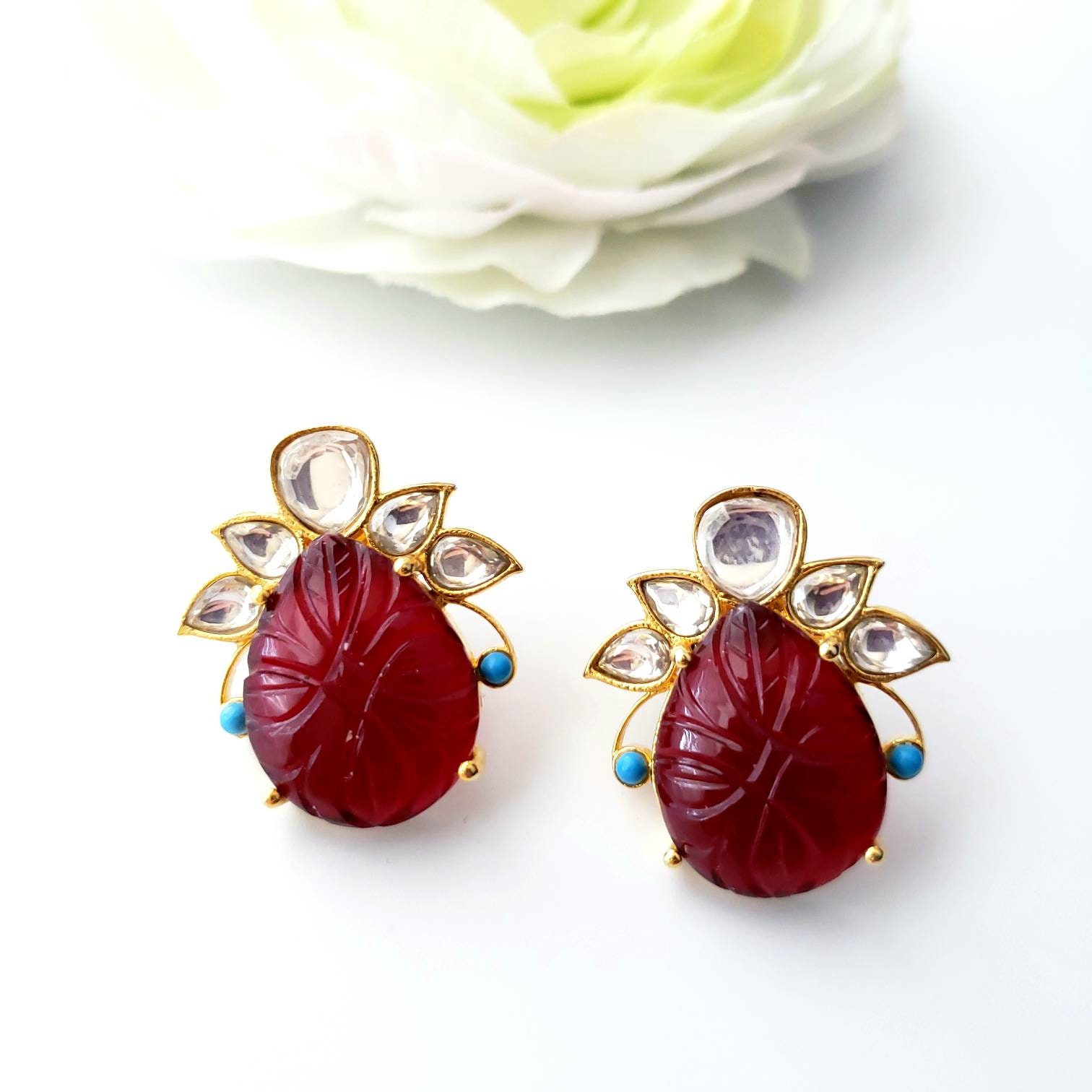 small gemstone stud earrings