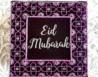 Embroidered Eid Gift Box: Islamic Calligraphy, Floral Design