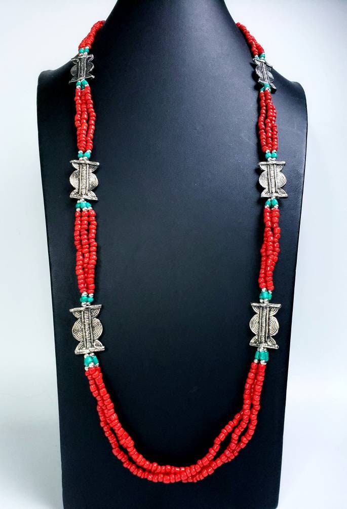 thumbnail image 2 of Vintage Wooden Beads Pendant Necklace – 85cm Tibetan Style Long Sweater Chain For Men Women 2 of 6