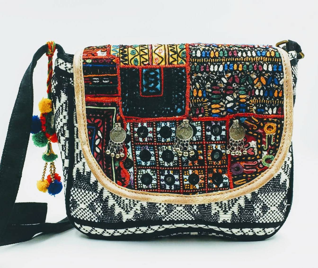 Boho crossbody bag, tribal crossbody bag, ethnic crossbody bag, Banjara