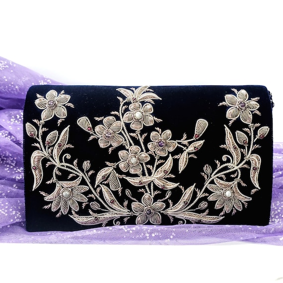 Navy Evening Bag Navy Clutch Bag Leather Clutch Bag 