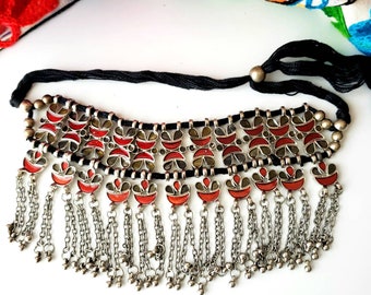 Afghanischer Choker: Ghungroo Fringe, Meenakari Kette