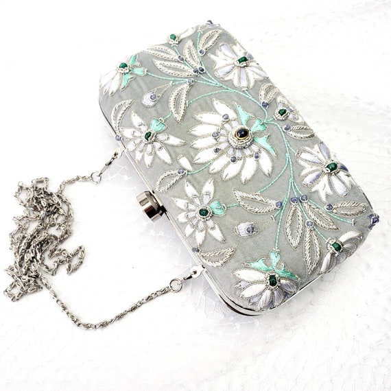 Acrylic clutch bag shoulder bag with removable chain White - Blanks  Collection