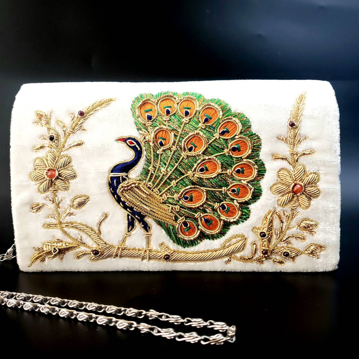 Embroidered Synthetic Off White Ethnic Clutch Design at Rs 699 in Ambala