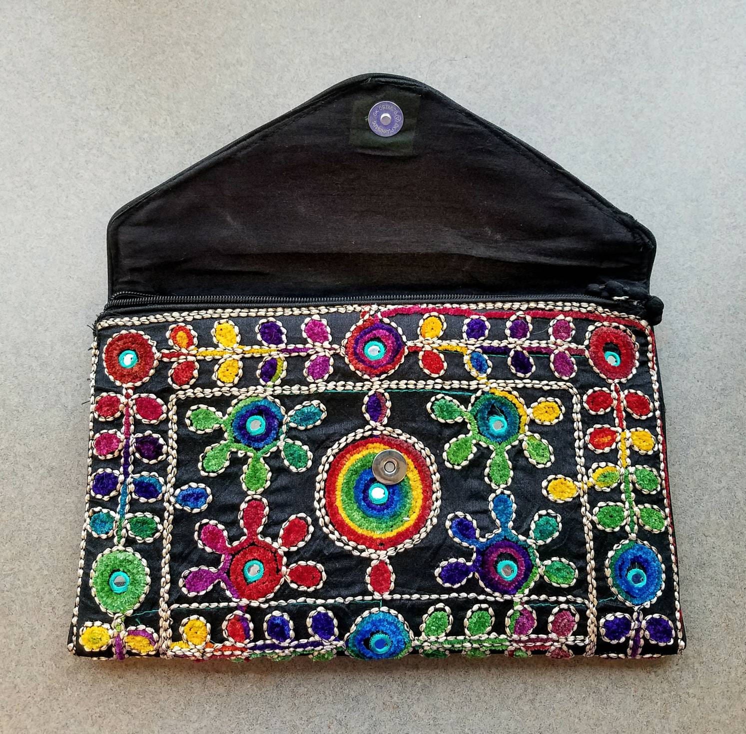 Elephant clutch, boho clutch, boho envelope clutch, Banjara clutch