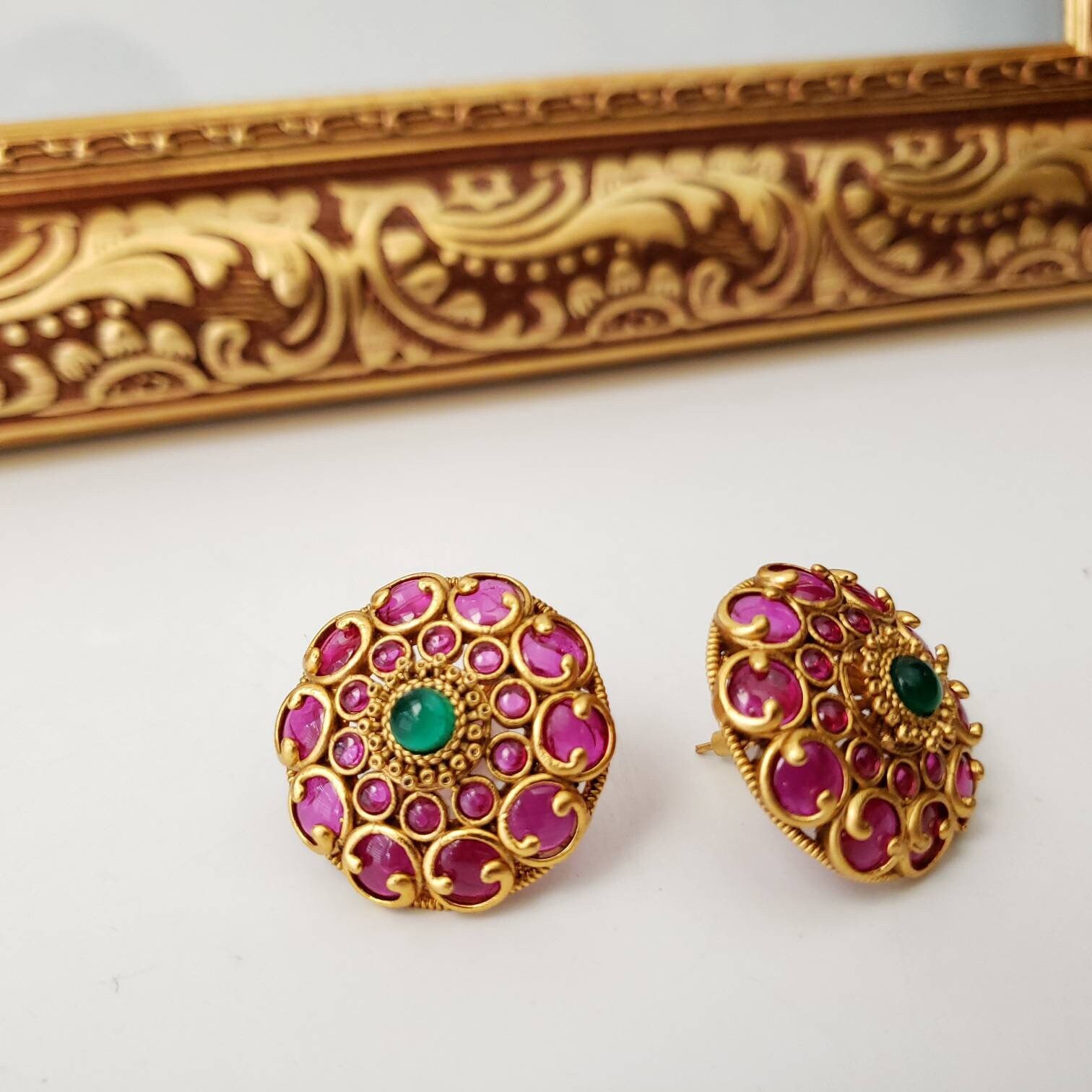 Indian Bridal Earrings Jadau Kundan Earring Designer Sabyasachi Jewelry  Wedding | eBay