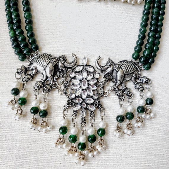 Collana con pendente a forma di elefante, catena da collo con