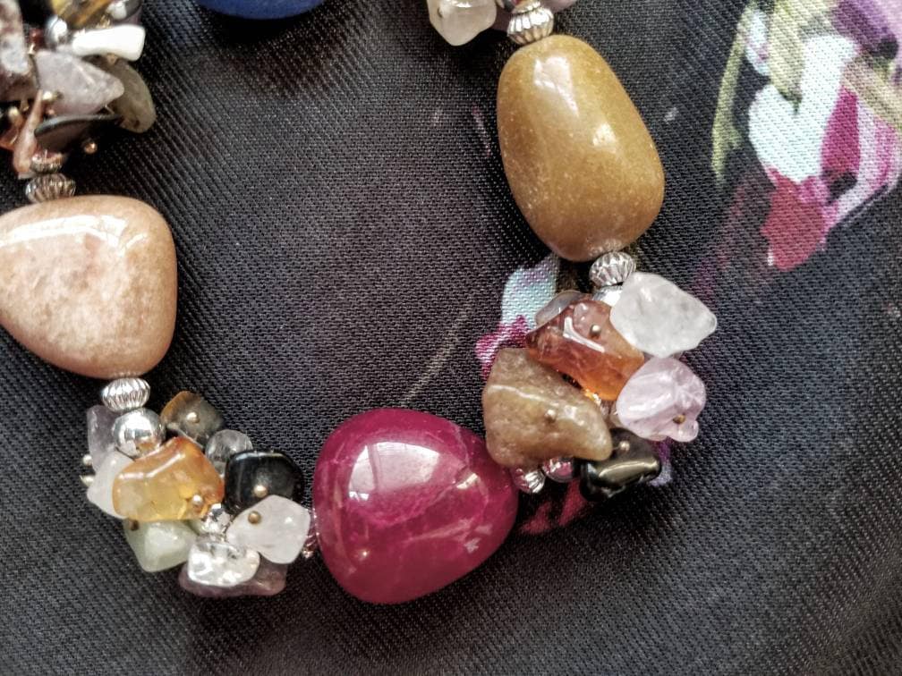 Stone Disc Stretch Bracelet