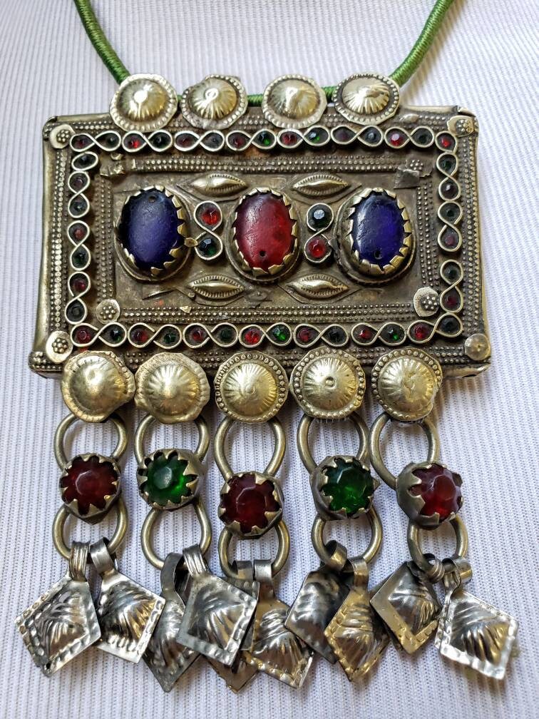 Vintage Afghani Kuchi pendant, Statement pendant, bellydance jewelry ...