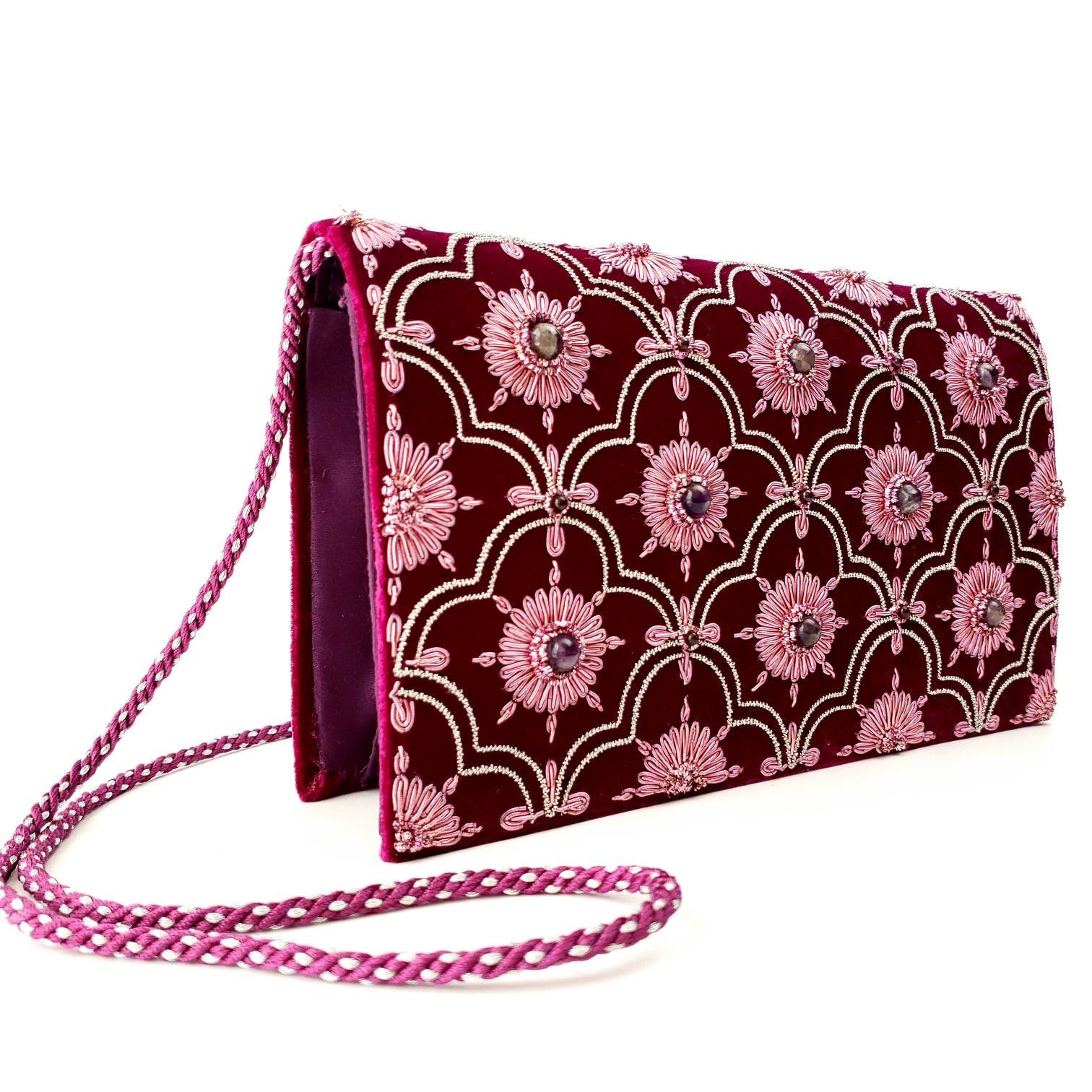 Pink Velvet Clutch Bag – SOKORA JEWELS