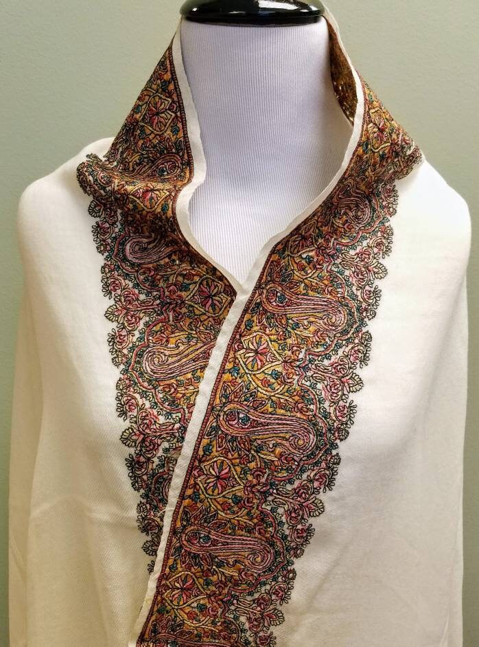 lawn embroidered shawl