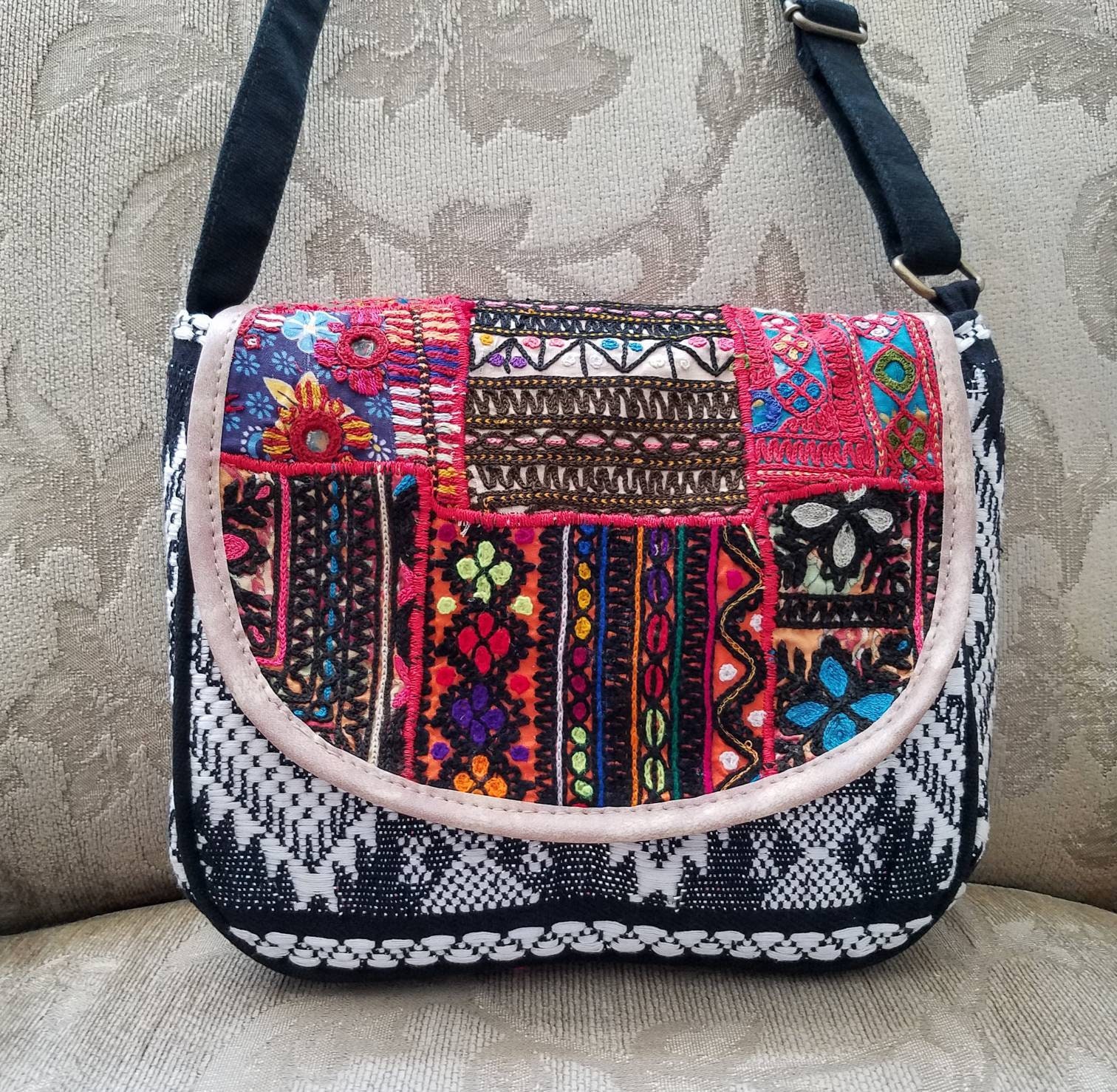 Boho crossbody bag, tribal crossbody bag, ethnic crossbody bag, Banjara