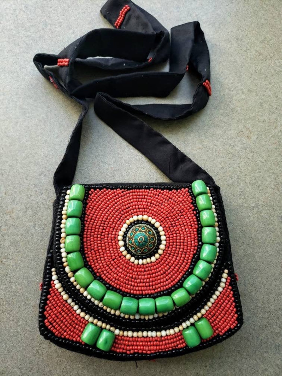 Beaded sling shop bag