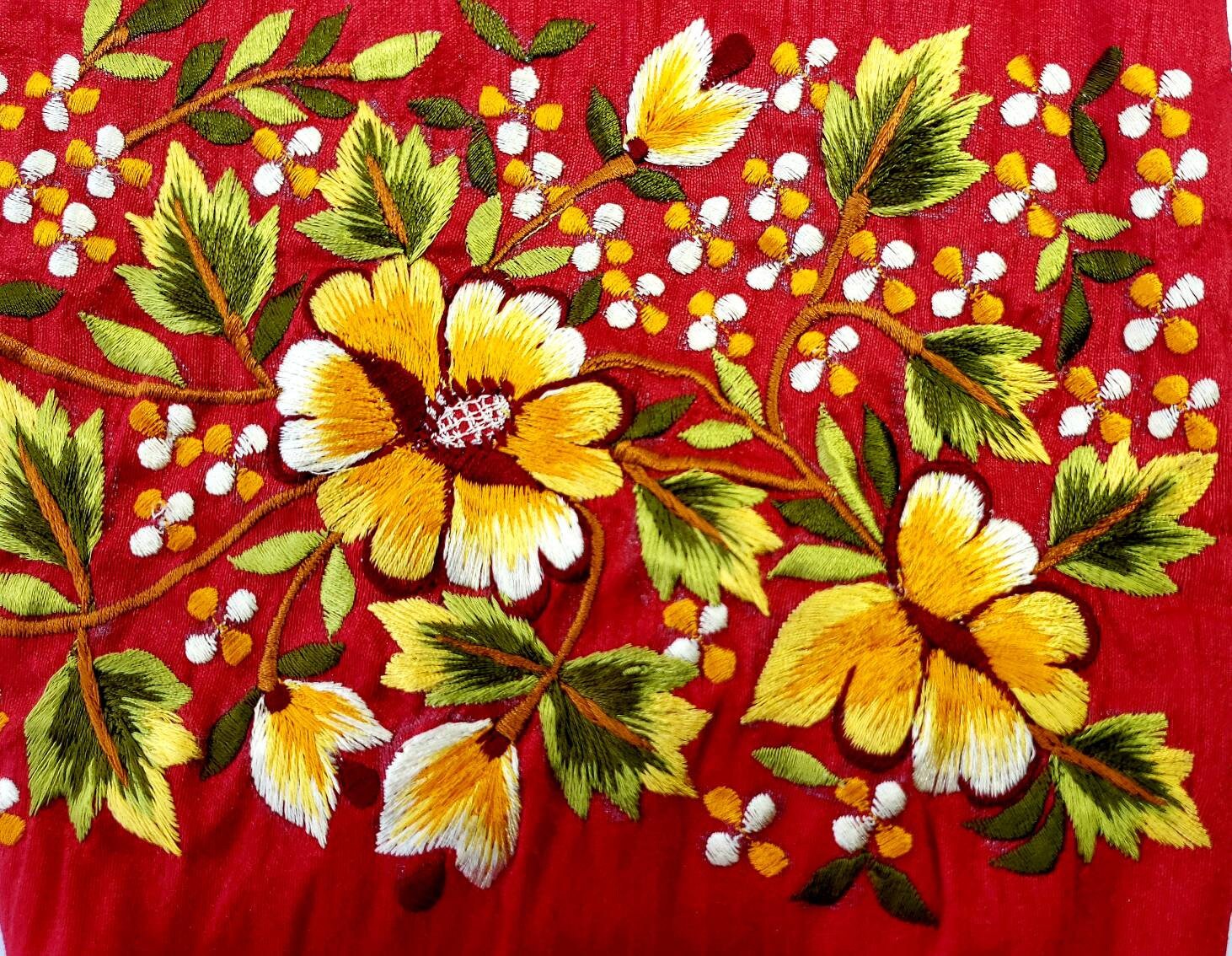 Embroidered drawstring pouch, potli bag, cosmetic bag, jewelry pouch