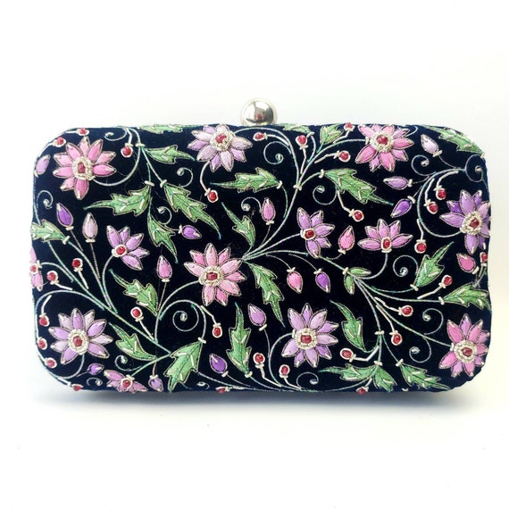 Designer navy clutch bag hotsell