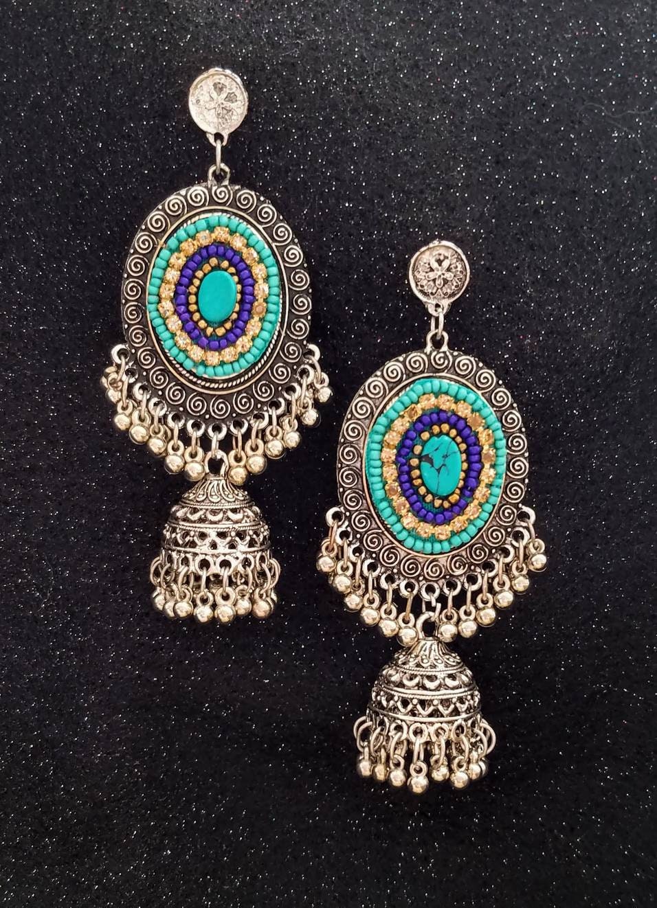 Oxidized earrings tops Clearance