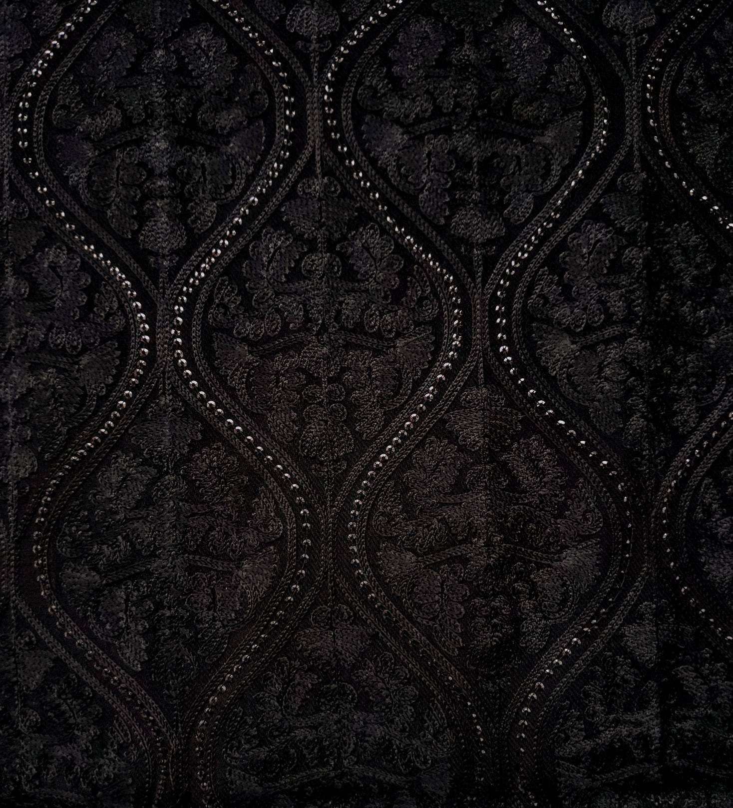 embroidered black shawl