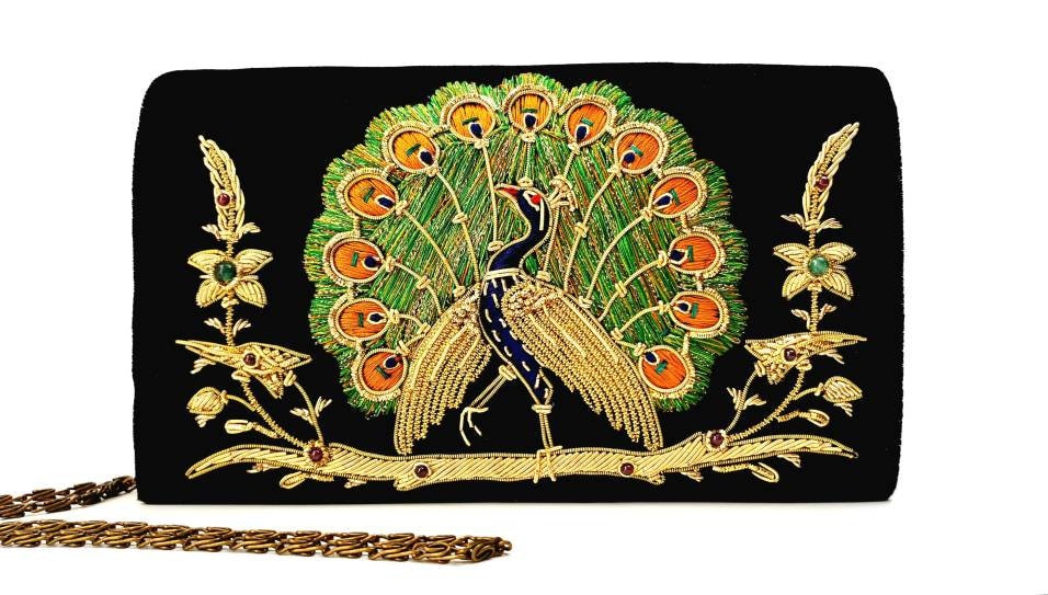 Vintage 1960's Jeweled Peacock Wood Bottom Purse - Etsy