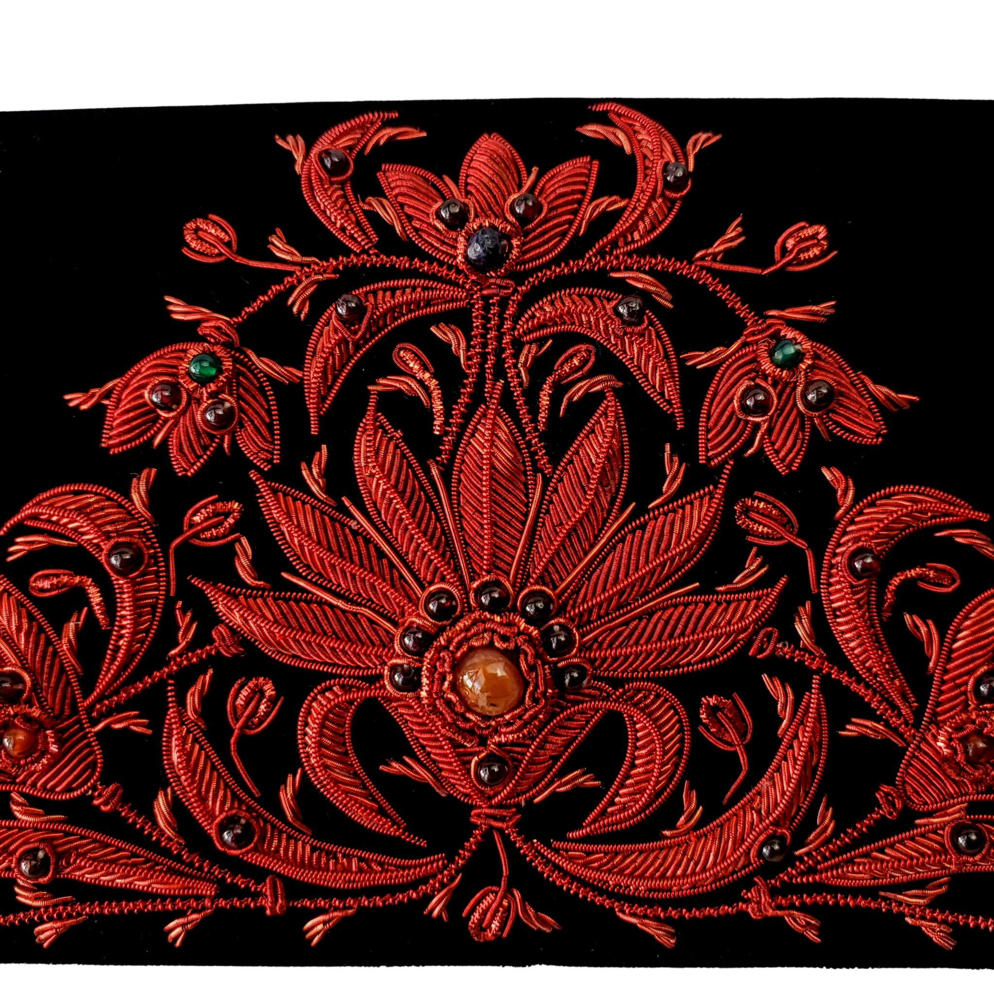 Luxury ivory velvet clutch bag hand embroidered with red flowers, designer  evening clutch bag,OOAK floral handbag,wedding clutch,party purse