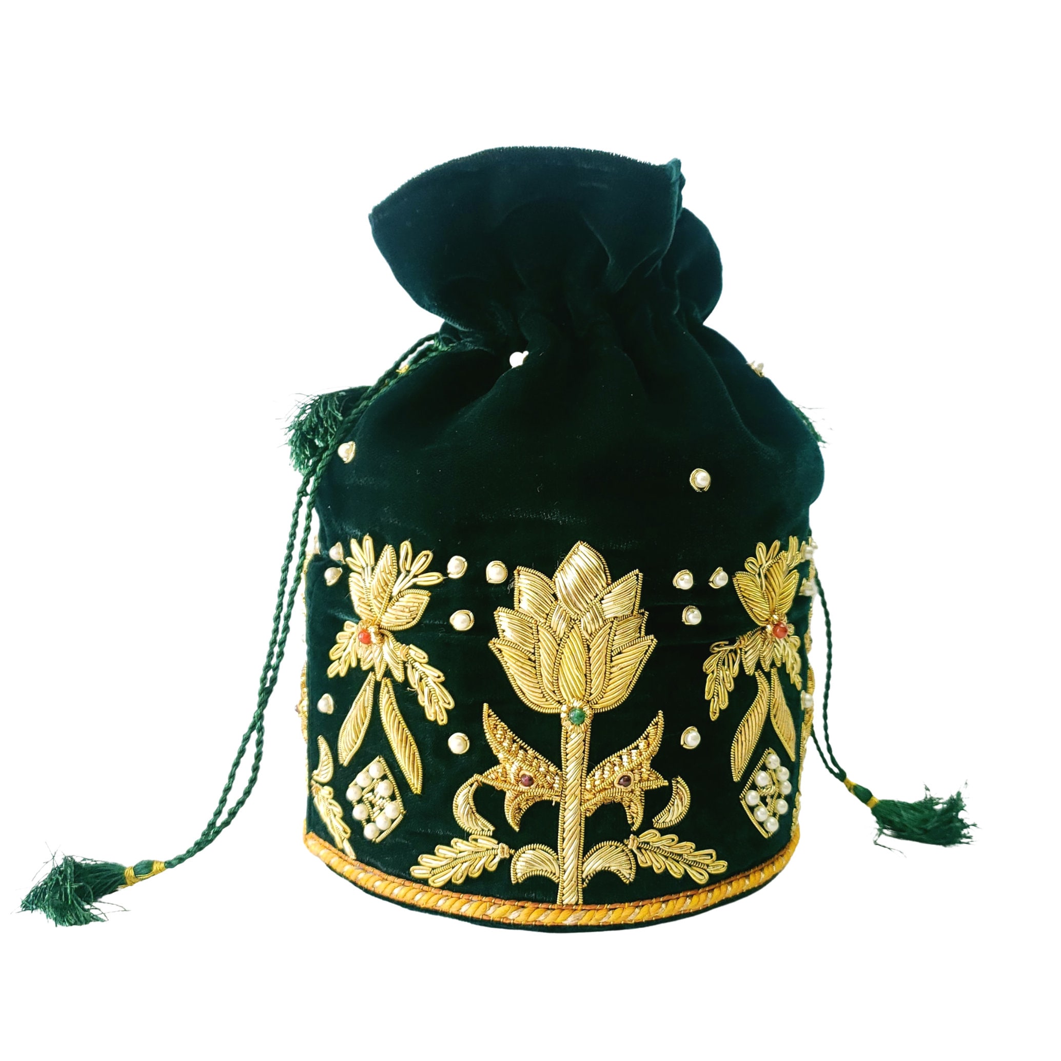 Embroidery Potli Velvet Bag