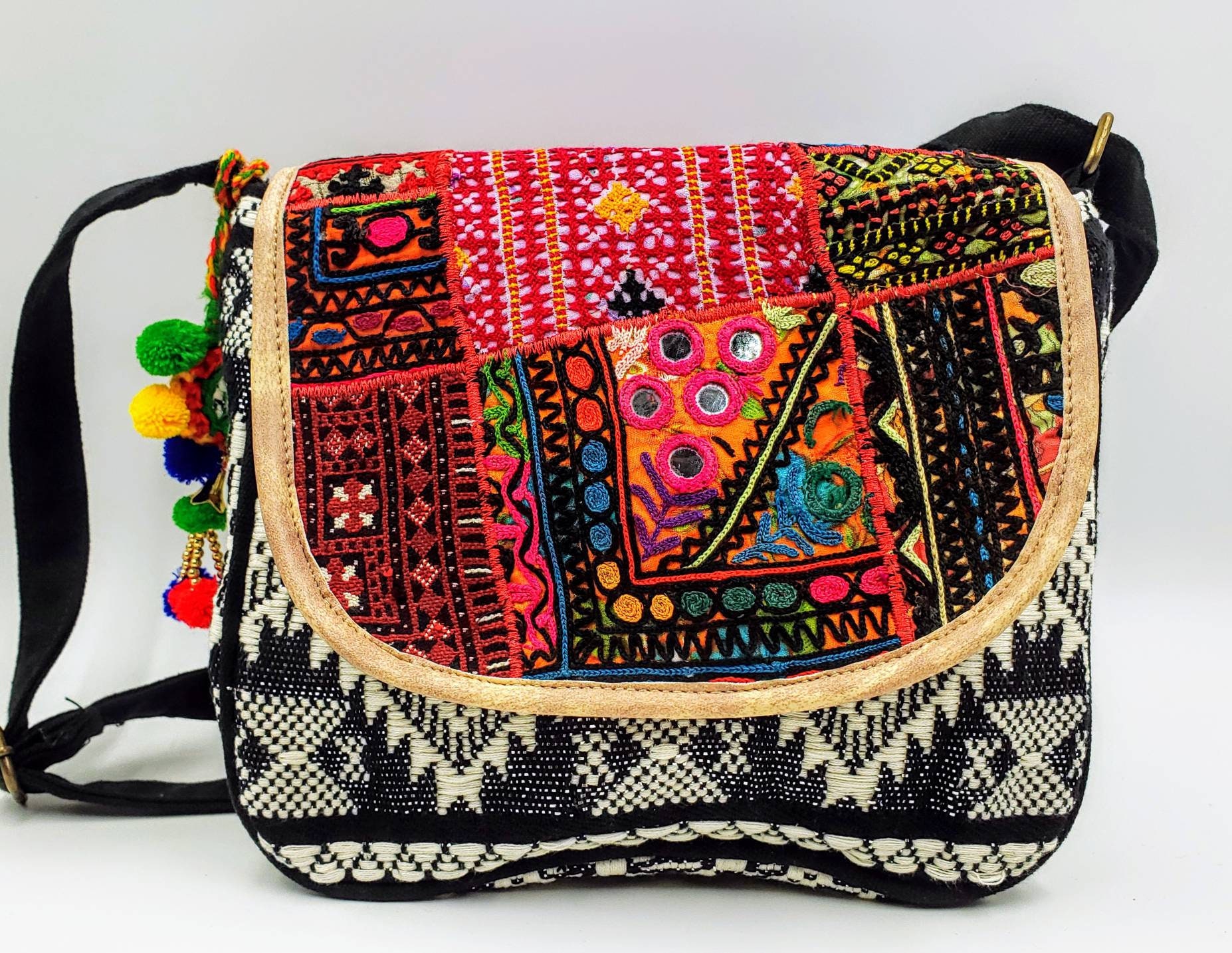 Boho crossbody bag, tribal crossbody bag, ethnic crossbody bag, Banjara bag, boho purse ...