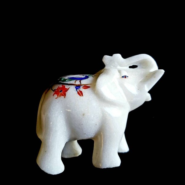 Marble Elephant Figurine Etsy