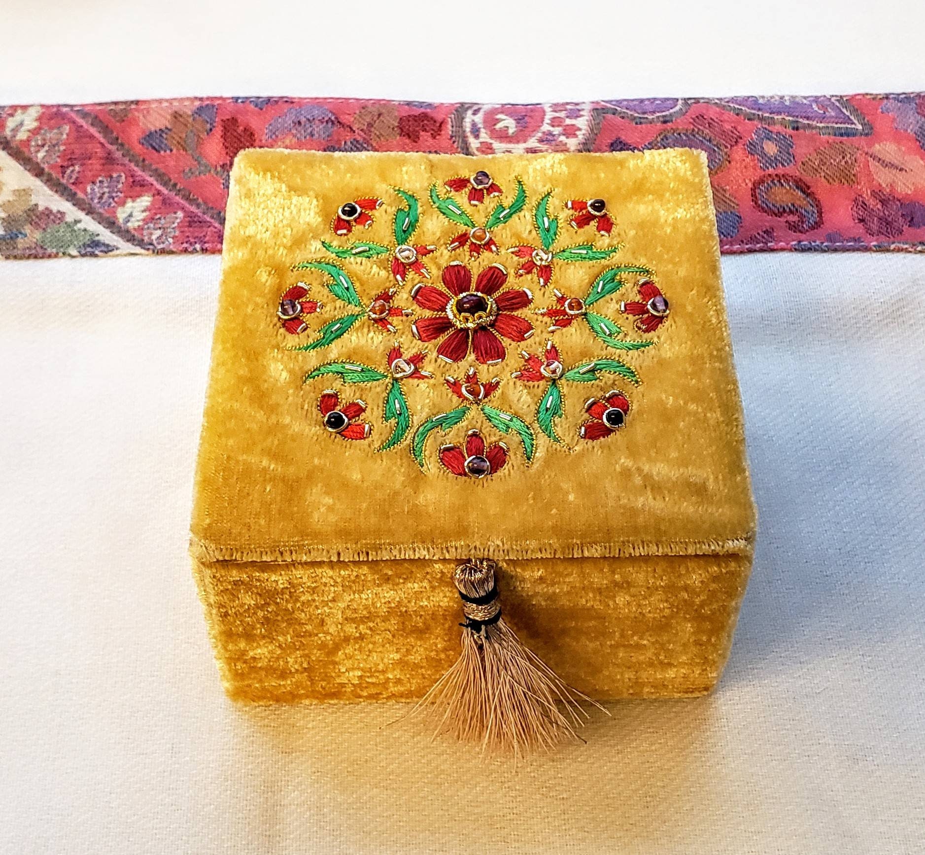 Download Yellow Velvet Handmade Embroidered Jewelry Box Velvet Gift Box Wedding Ring Box Engagement Ring Box Ring Bearer Box Keepsake Box Yellowimages Mockups