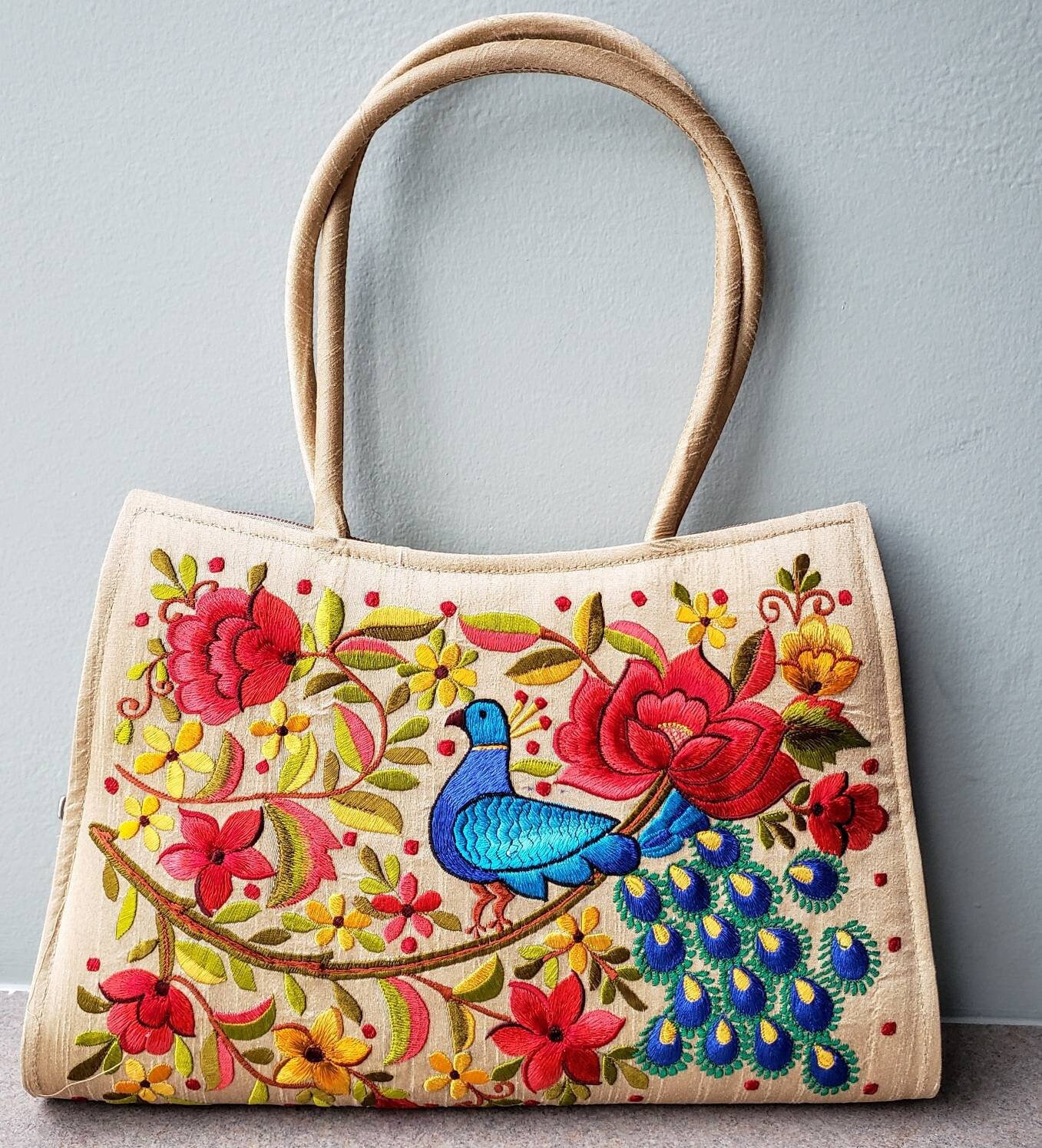 embroidered handbag