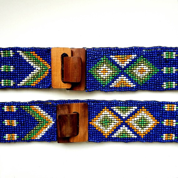 Beaded Elastic Stretch Belt, Colorful Native American Belt  display picture 3